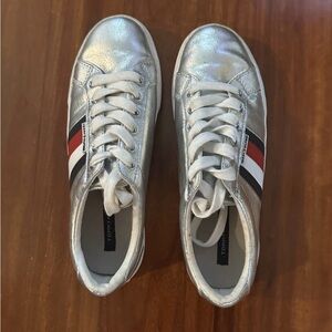 Tommy Hilfiger Kids Metallic Silver Sneakers